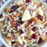 Apple Cranberry and Almond Coleslaw