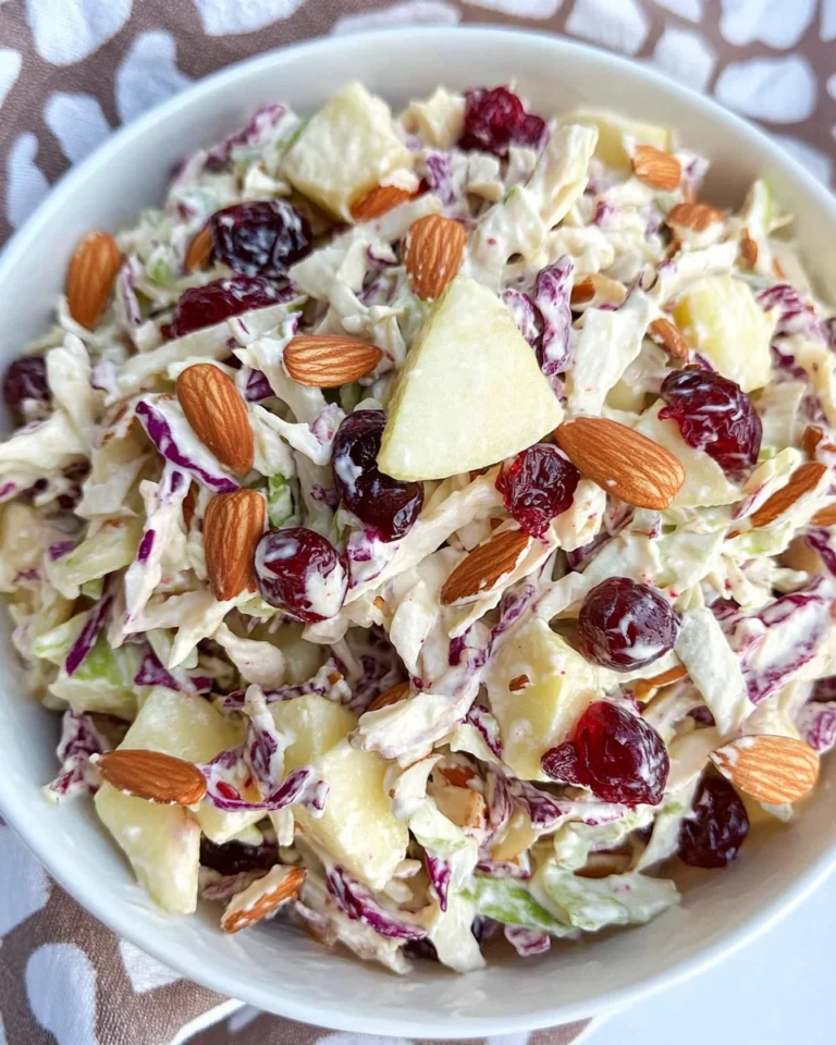 Apple Cranberry and Almond Coleslaw