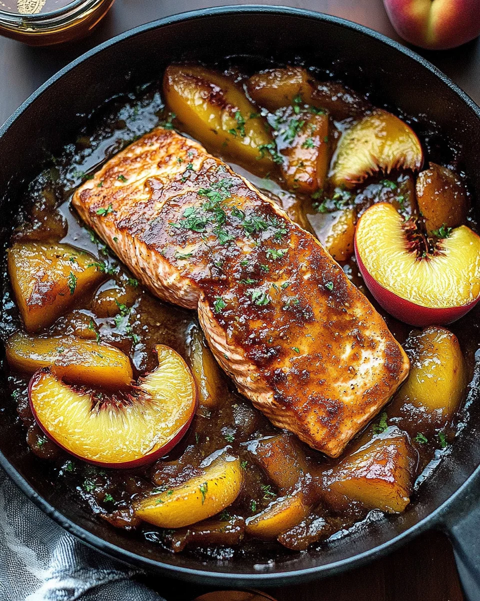 Bourbon Peach Roasted Salmon