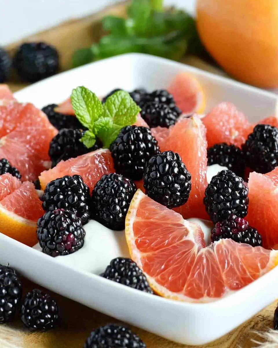 Fresh Fruit Salad with Blackberries and Grapefruit