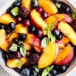 Honey Lime Basil Peach Fruit Salad