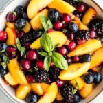 Honey Lime Basil Peach Fruit Salad