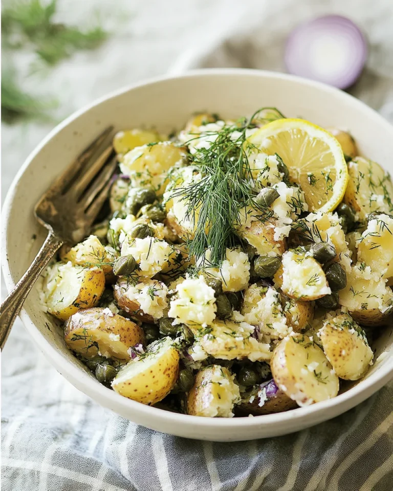 Lemon and Herb Potato Salad with dill and capers