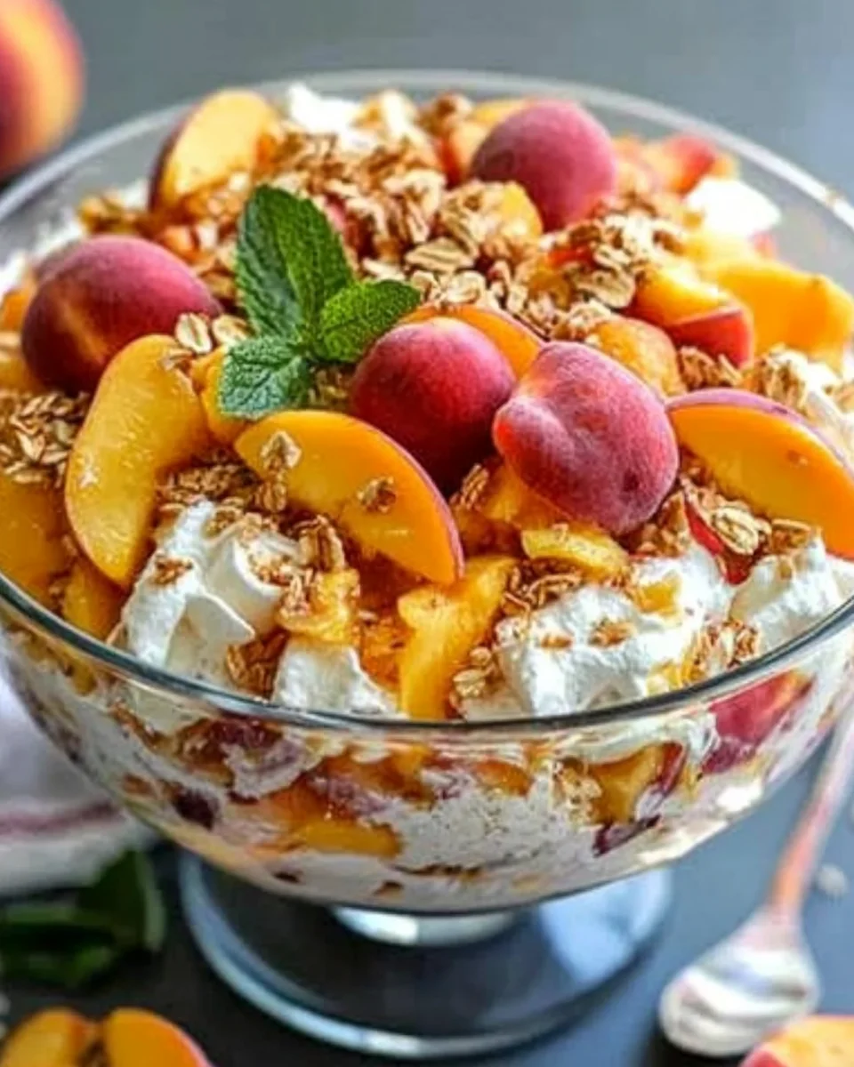 Peach Cobbler Cheesecake Fruit Salad