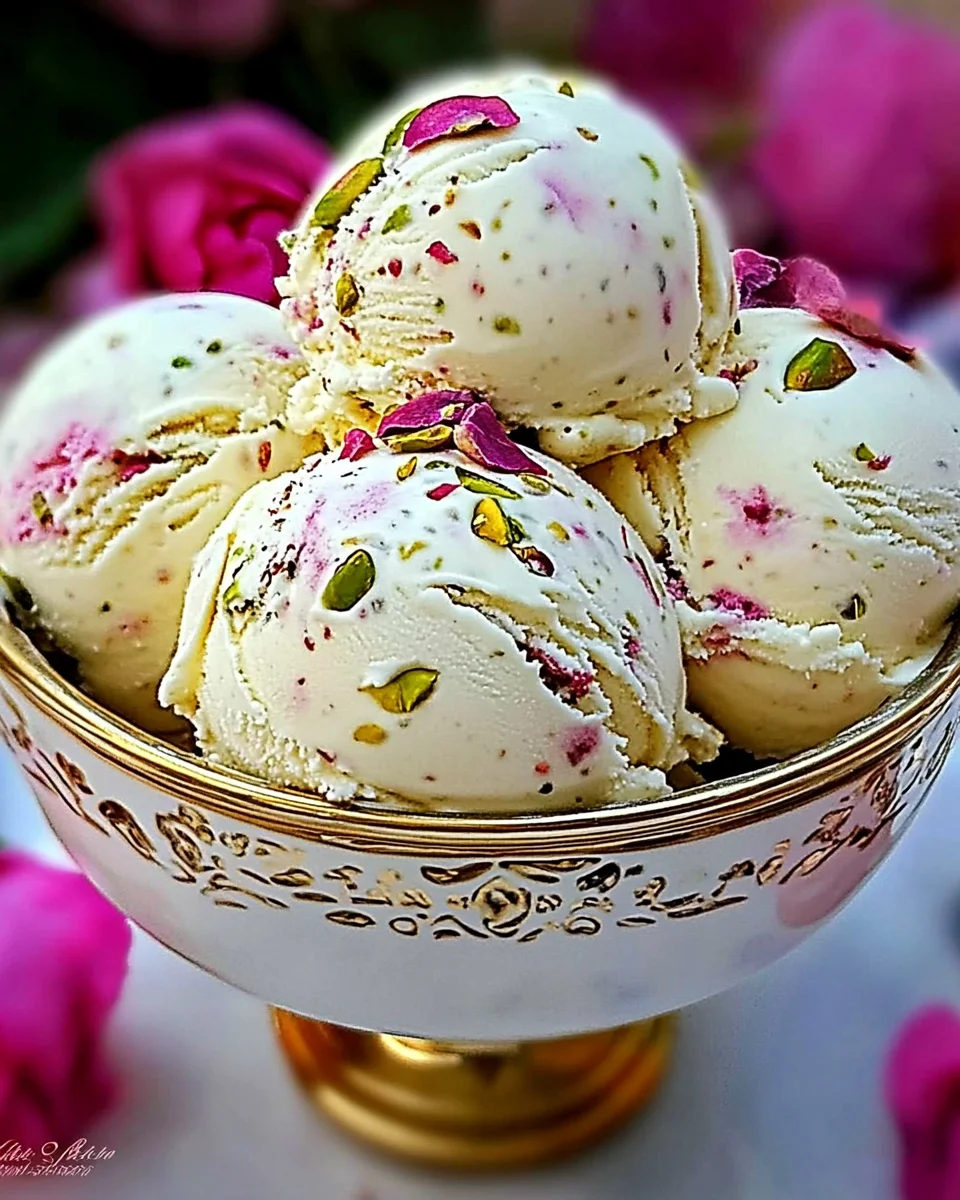 Rose Pistachio Cheesecake Ice Cream