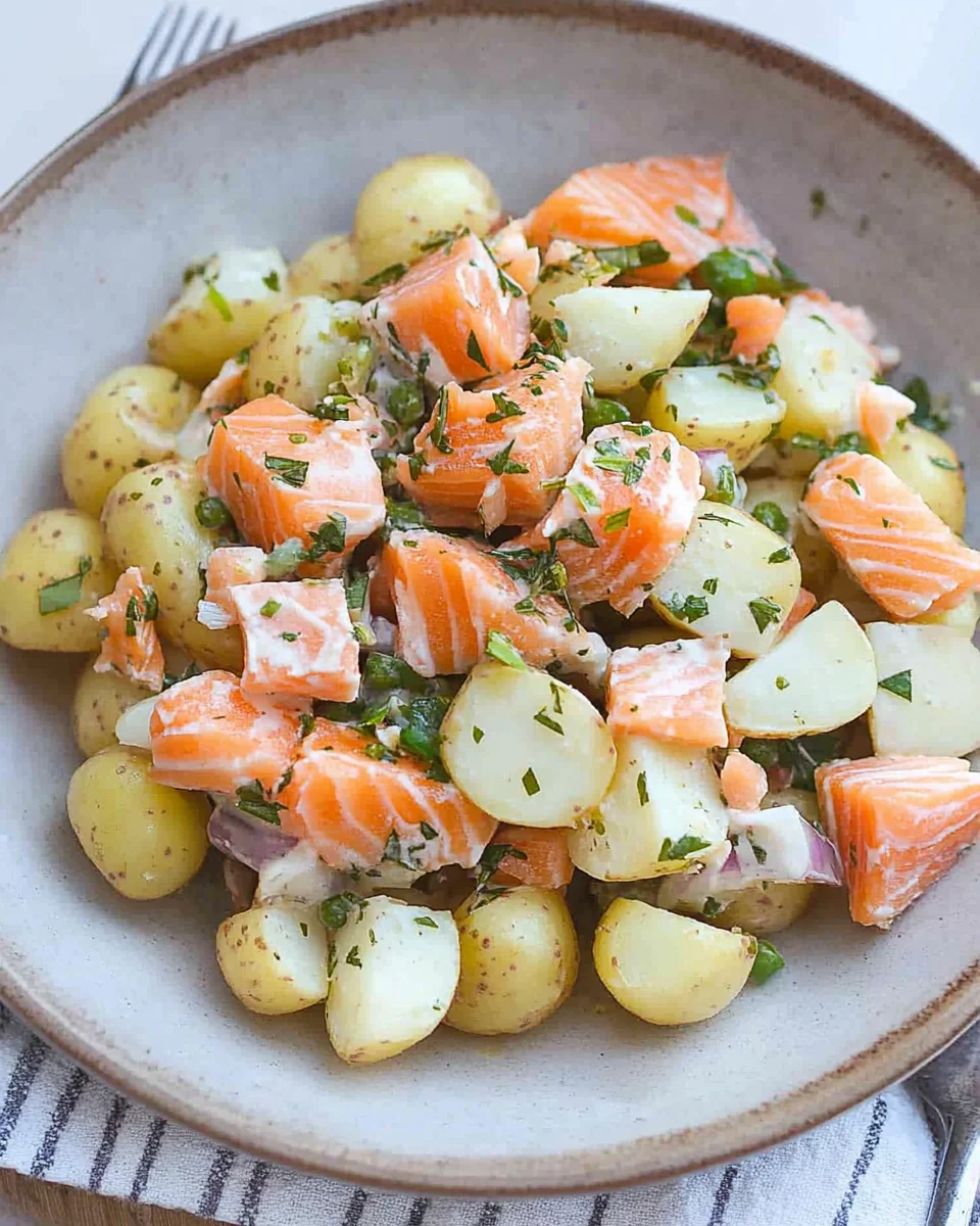 Smoked salmon potato salad