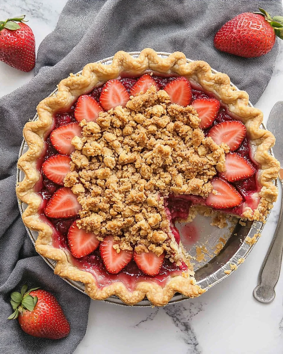 Streusel-Topped Fresh Strawberry Pie + RECIPE VIDEO