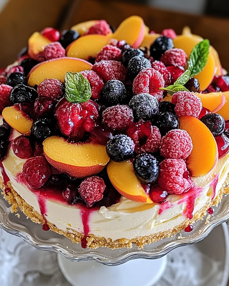 Summer Berry and Peach Cheesecake Recipe