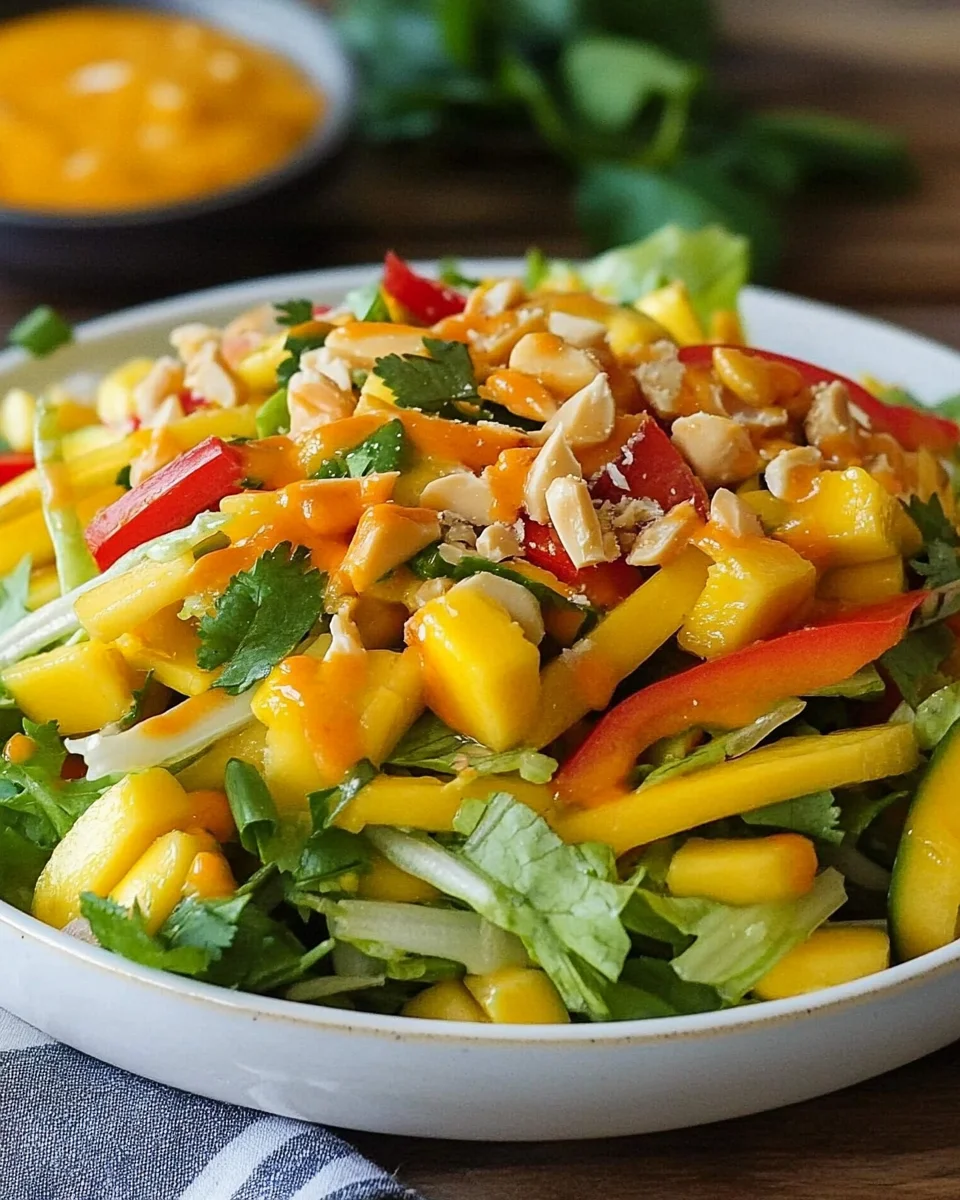mango salad with spicy mango dressing