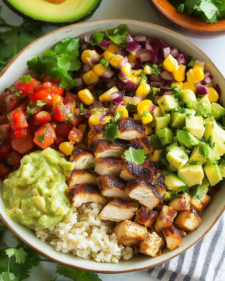 Grilled Chicken Burrito Bowls with Avocado Salsa