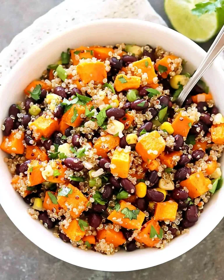 Roasted Sweet Potato Black Bean Quinoa Salad recipe