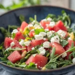 Watermelon Salad with Arugula, Feta, & Fresh Herbs