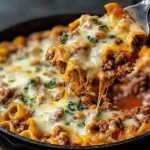 Cheesy Beef Lasagna Skillet
