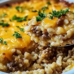 Cheesy Ground Beef Rice Casserole