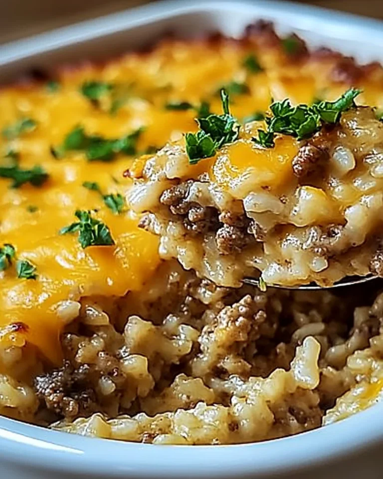 Cheesy Ground Beef Rice Casserole