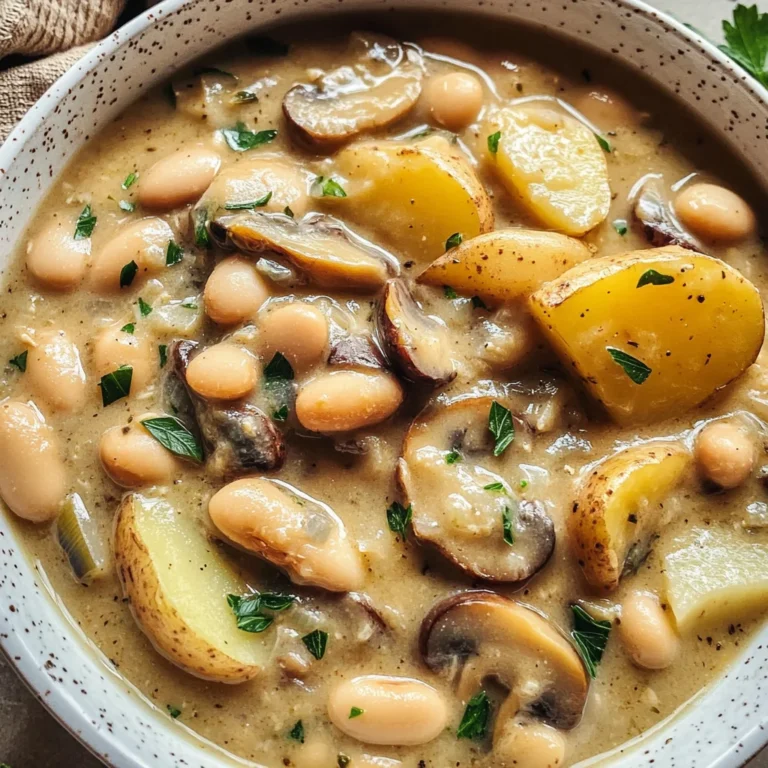 Cozy White Bean Mushroom Stew (Vegan)