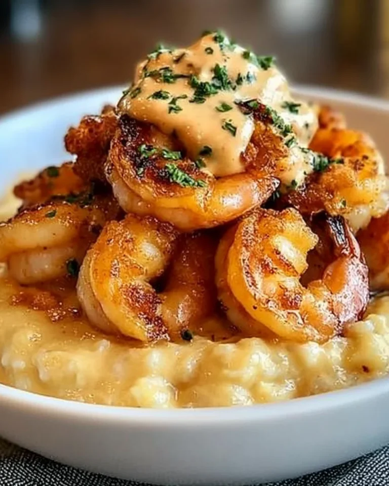 Crispy Shrimp and Grits with Crab Cream Sauce