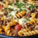Crockpot Philly Cheesesteak Pasta Casserole