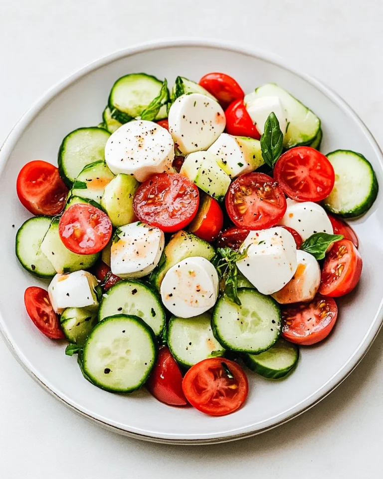 Fresh Cucumber Caprese Salad