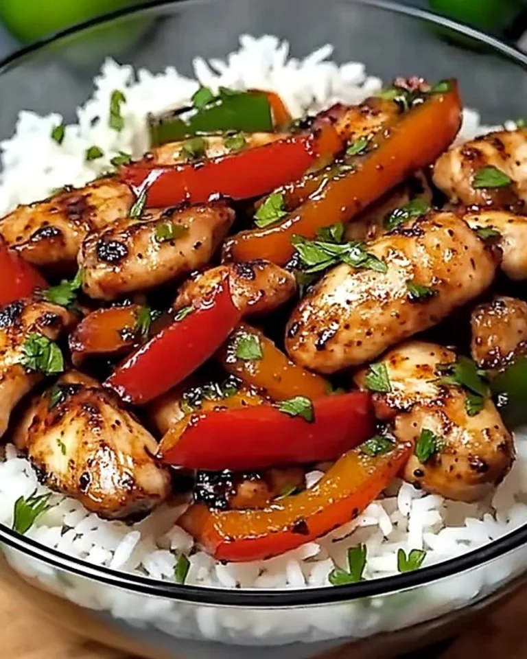 Grilled Garlic Chicken with Peppers and Rice