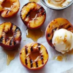 Grilled Peaches with Vanilla Ice Cream