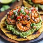Grilled Shrimp Tostadas with Guacamole & Pico de Gallo