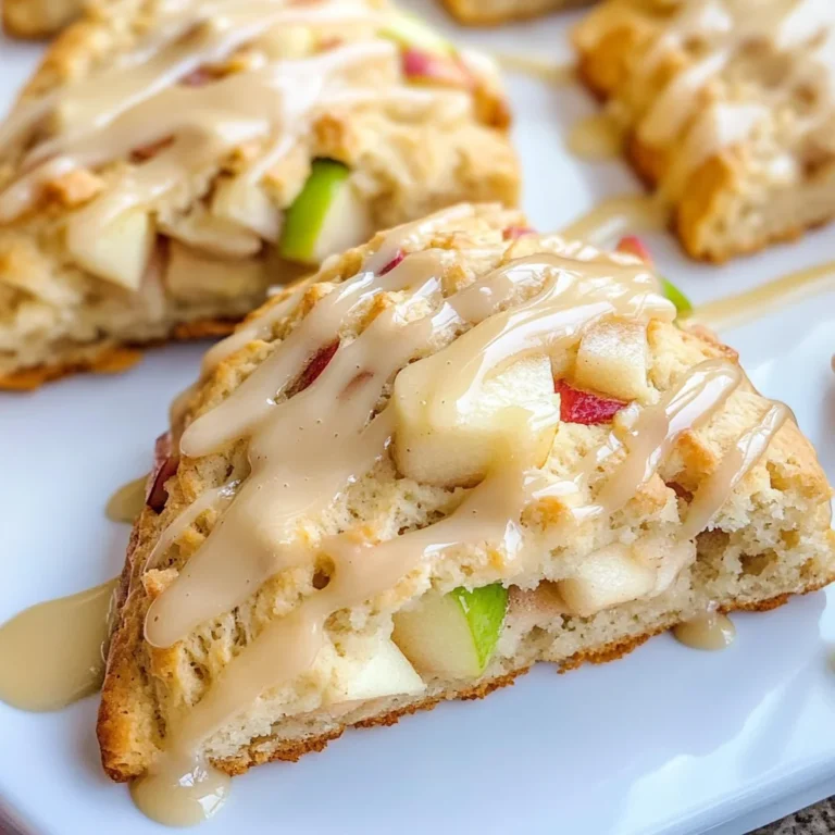 Moist Apple Scones with Maple Glaze