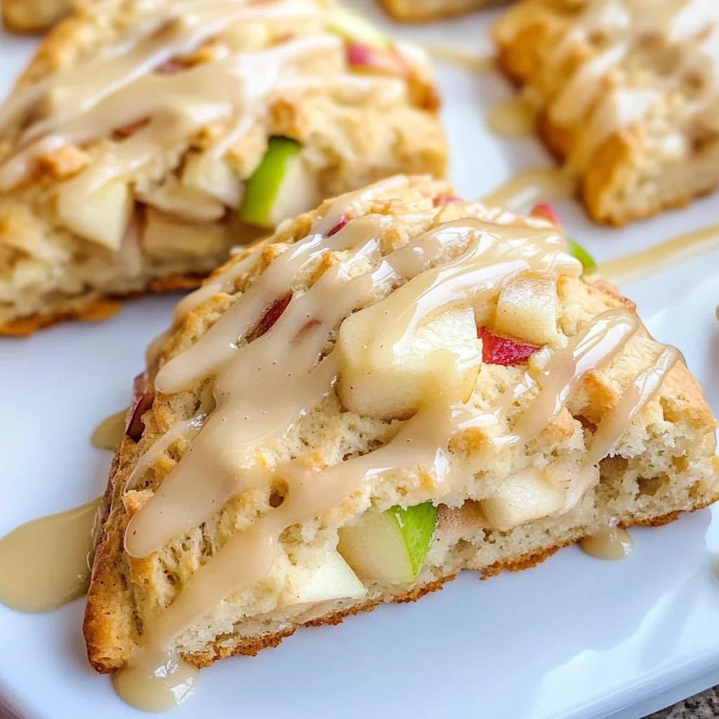 Moist Apple Scones with Maple Glaze