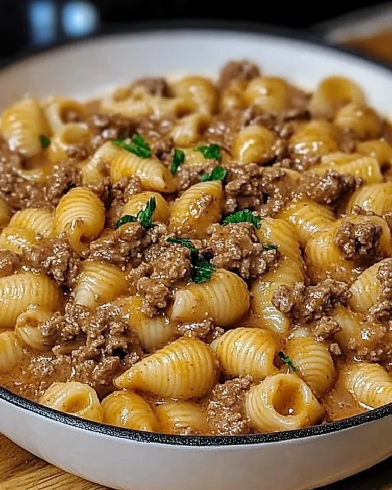 One-Pot Creamy Beef and Shells