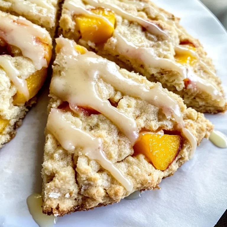 Peach Scones with Honey Vanilla Glaze