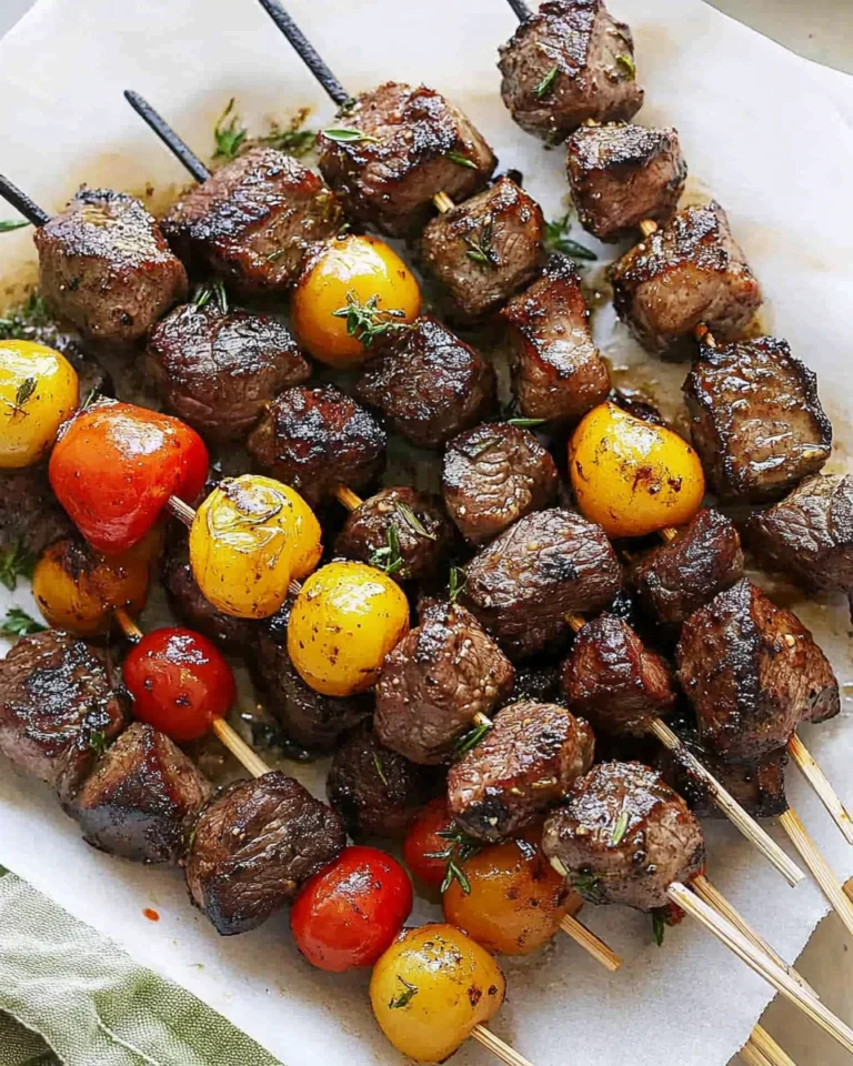 Rosemary Garlic Steak Kebabs