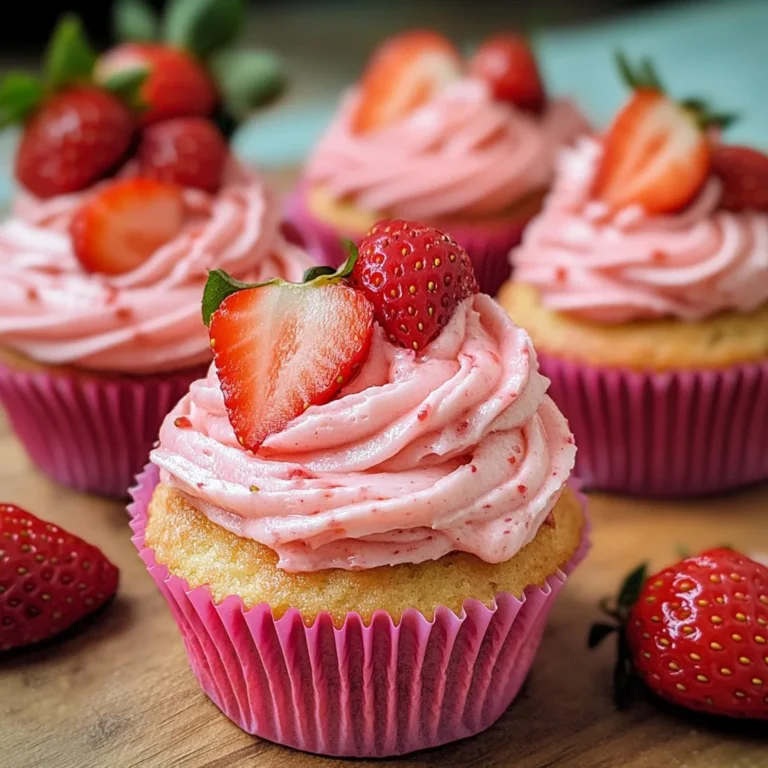 Strawberry Cupcakes with Strawberry Buttercream Frosting