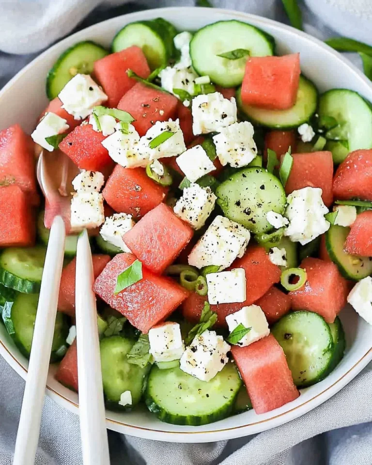 Watermelon Cucumber Feta Salad