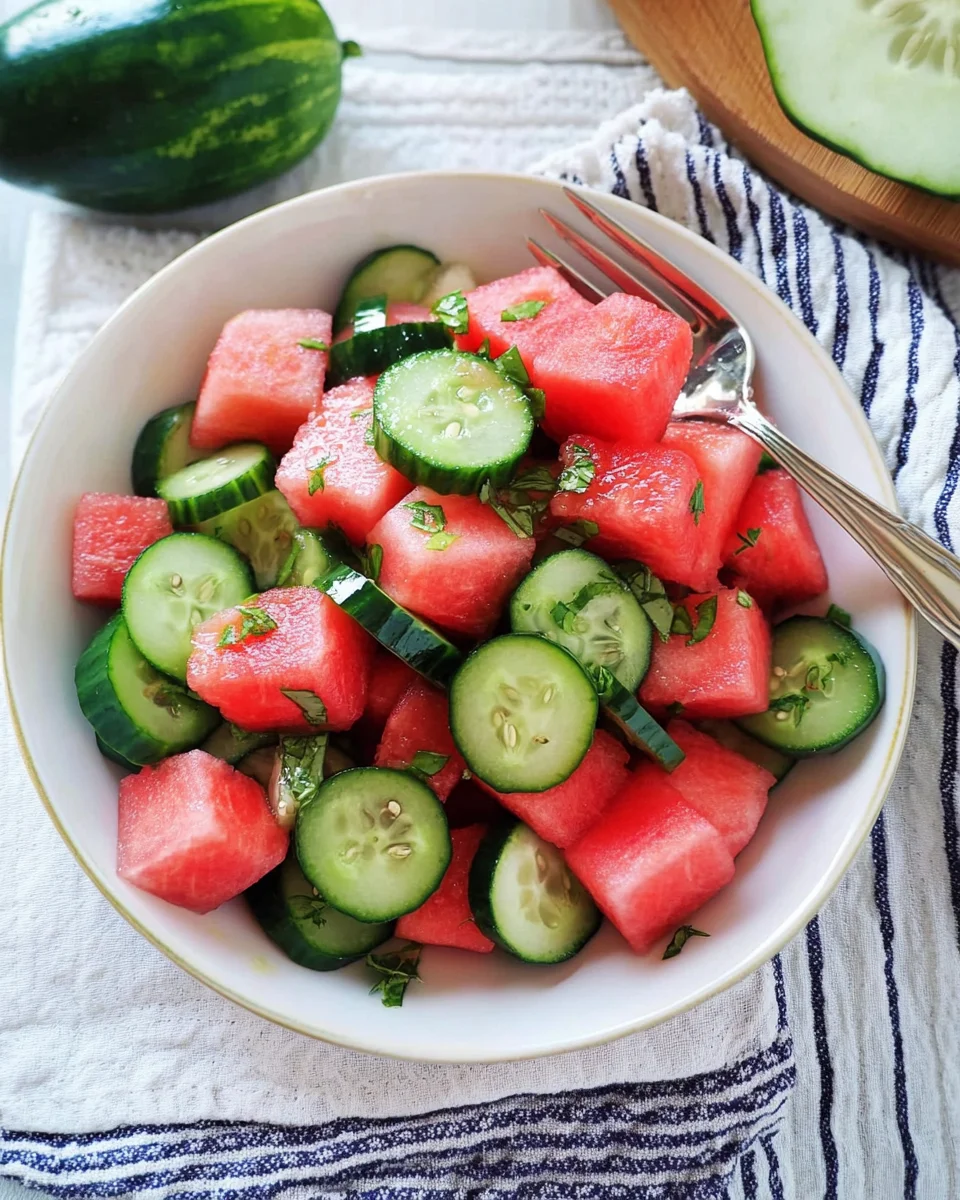 Watermelon Cucumber Jalapeño Salad