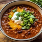 Crockpot Spicy Queso Beef Chili