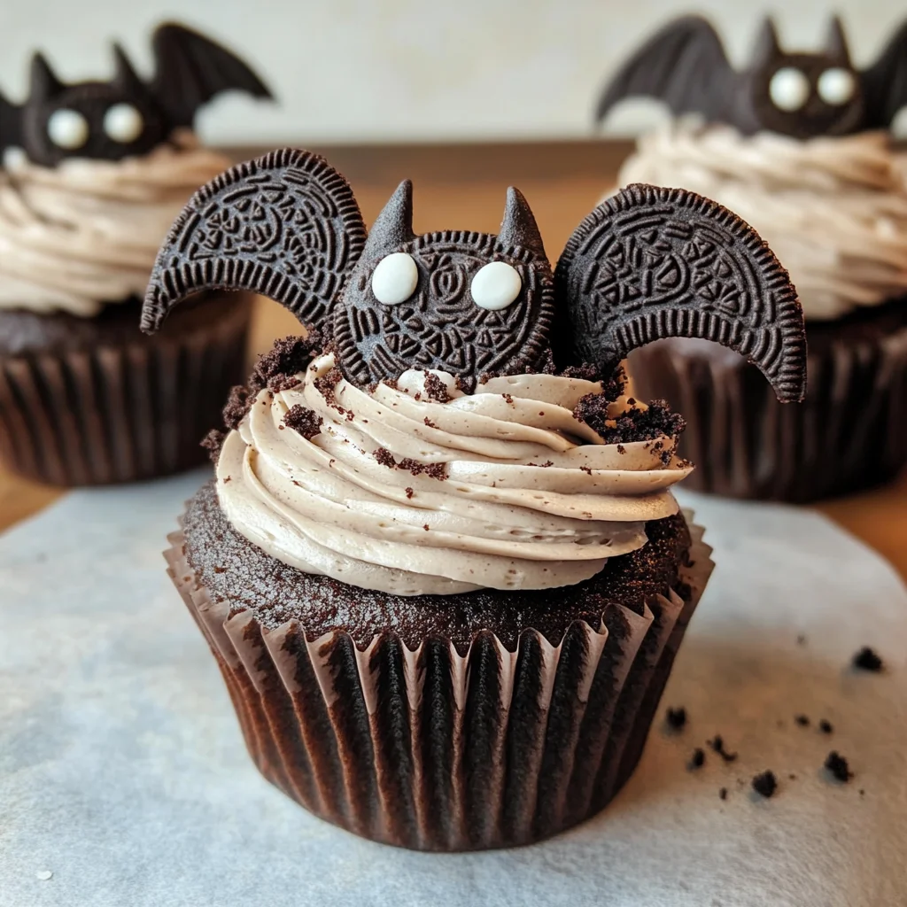 Vegan Oreo Bat Cupcakes