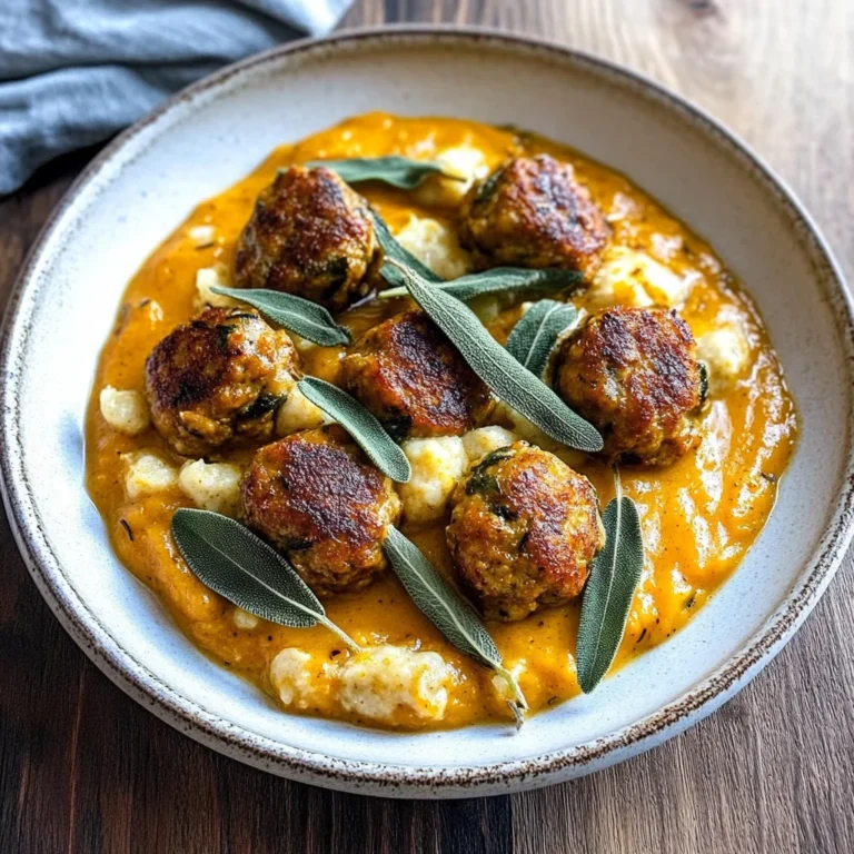 Turkey Meatballs in Pumpkin Sage Sauce
