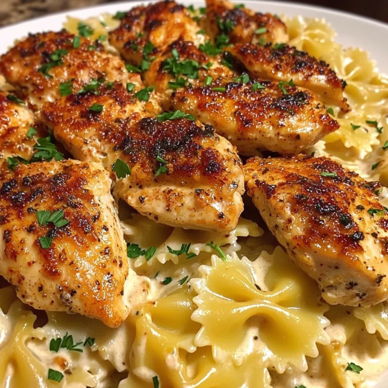 Cheesy Garlic Chicken with Cajun Alfredo Bowties