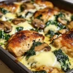 Chicken, Spinach, and Mushroom Low Carb Oven Dish