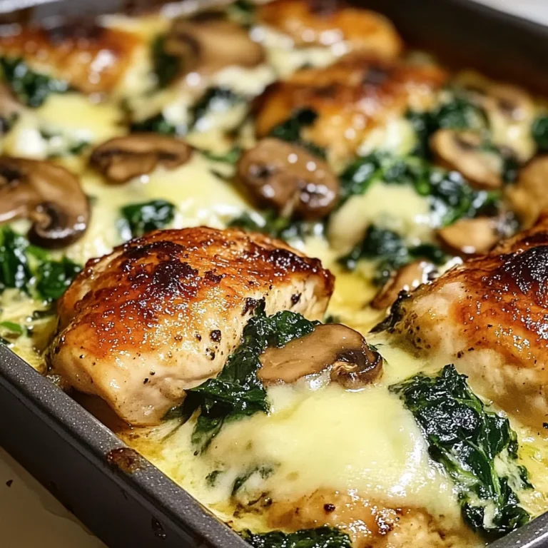 Chicken, Spinach, and Mushroom Low Carb Oven Dish