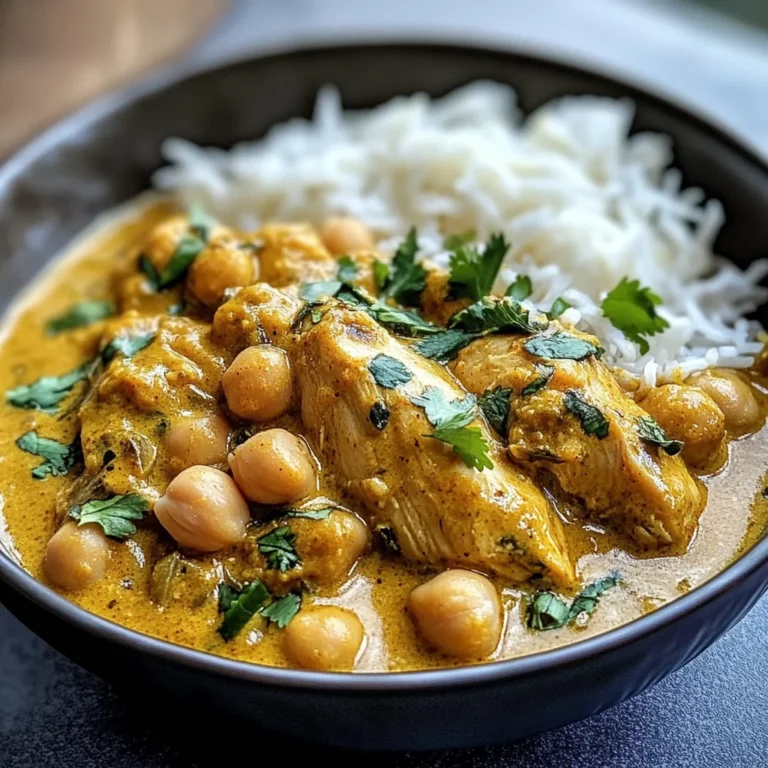 Coconut Chicken & Chickpea Curry with Garlic Naan