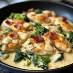 Creamy Chicken Alfredo with Bacon, Spinach & Broccoli