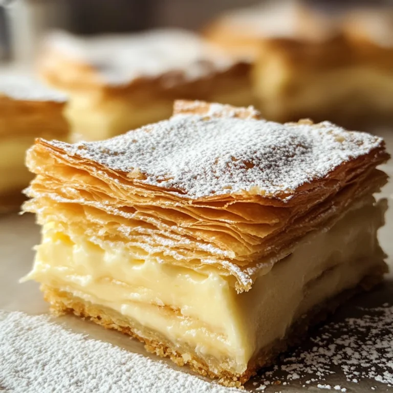 Creamy Vanilla Slice with Flaky Puff Pastry