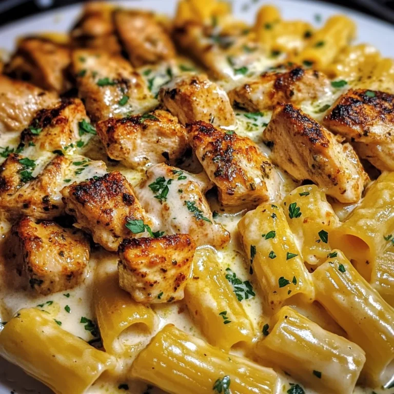 Garlic Cajun Chicken Cheesy Rigatoni in Velveeta Cream Sauce