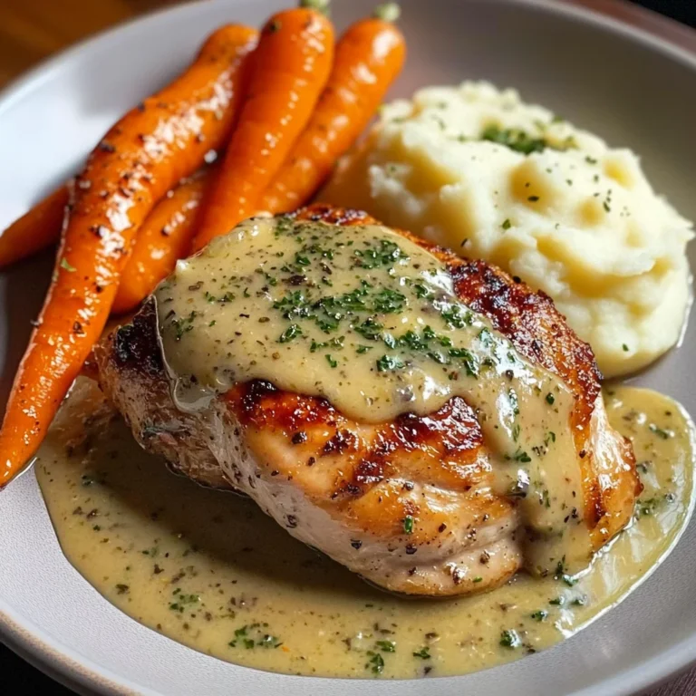 Herb Cream Chicken with Mashed Potatoes & Glazed Carrots