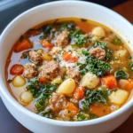 Italian Vegetable Soup with Spicy Sausage