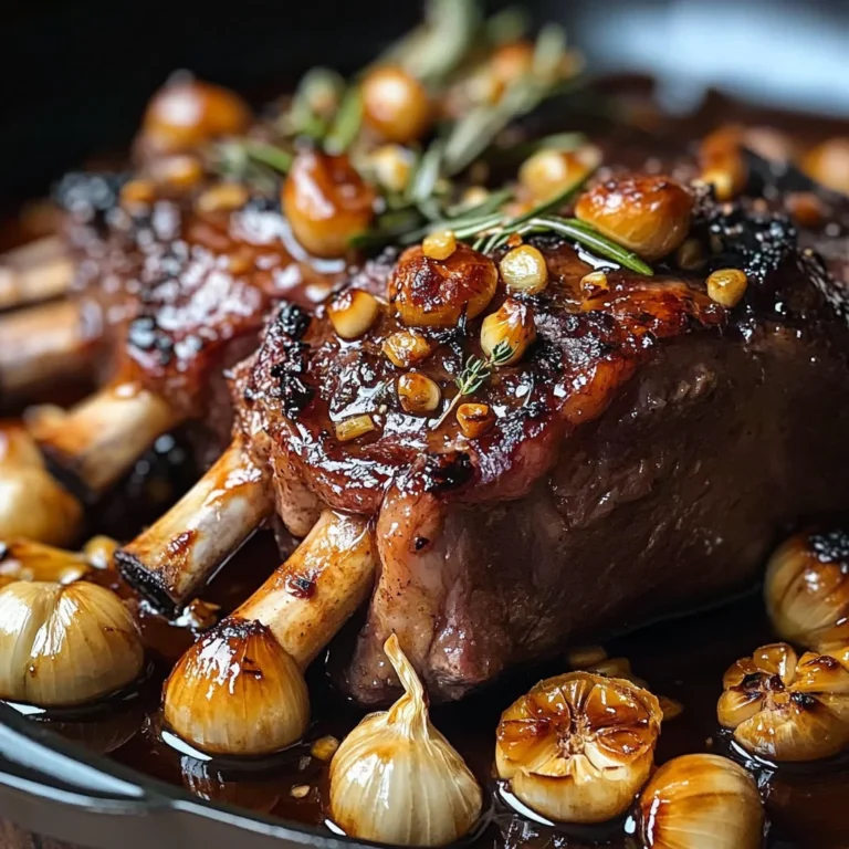 Roasted Bone-In Lamb Shoulder with Garlic and Honey-Rosemary Glaze