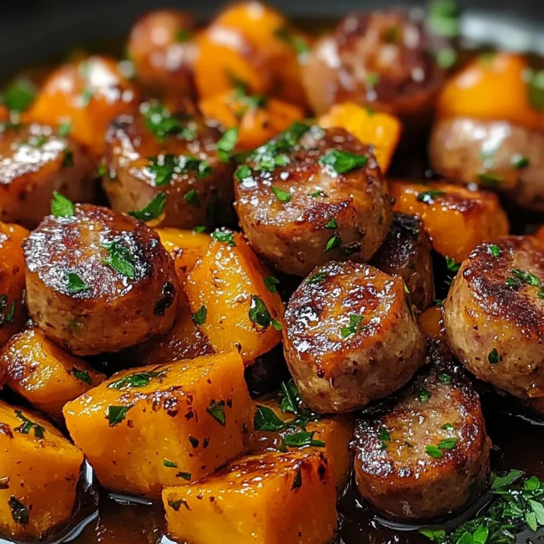 Sausage and Sweet Potatoes with Honey Garlic Sauce