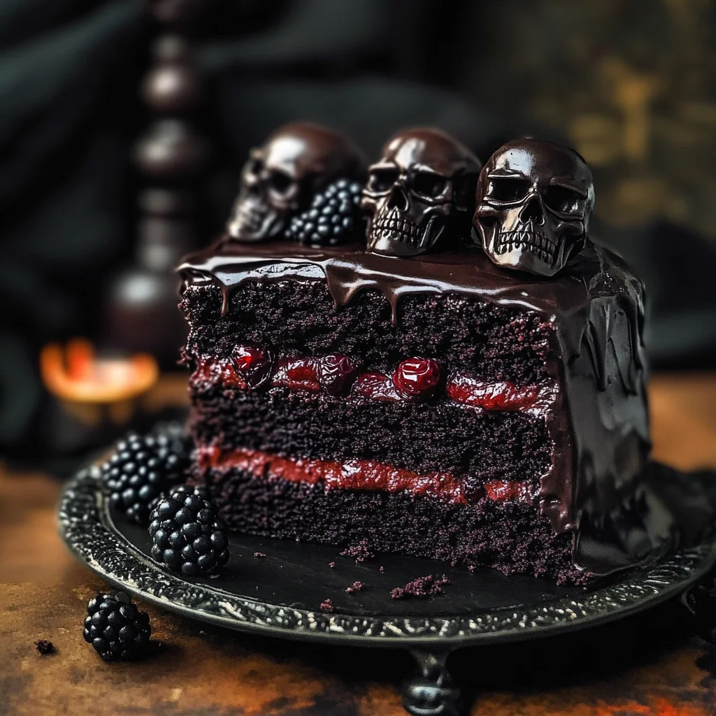Spooky Black Velvet Halloween Cake