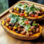 Stuffed Sweet Potatoes with Spiced Turkey and Black Beans